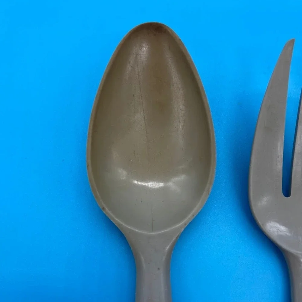 Vintage Norplac Nylon Kitchen Utensils White Blue Flowers DuPont Set of 3 Retro